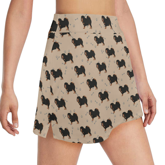 Tibetan Mastiffs Print Design LKS301 17" Golf & Pickleball Skort with Pockets