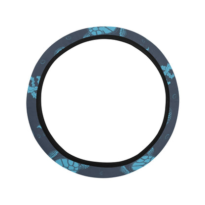 Sea Turtle Print Design LKS307 Steering Wheel Cover with Elastic Edge