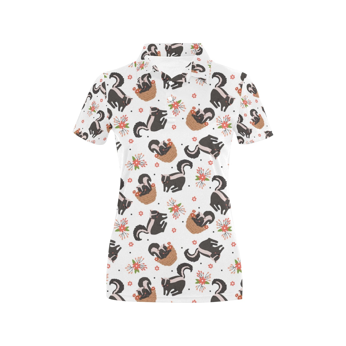 Skunk Print Design LKS304 Women's Polo Shirt