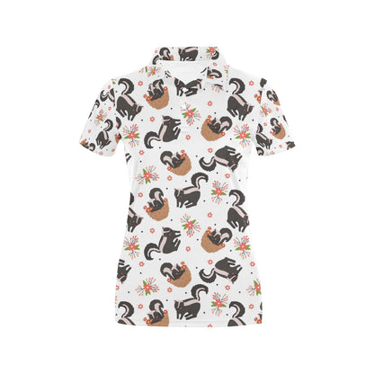 Skunk Print Design LKS304 Women's Polo Shirt