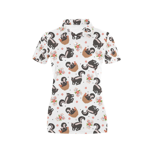 Skunk Print Design LKS304 Women's Polo Shirt