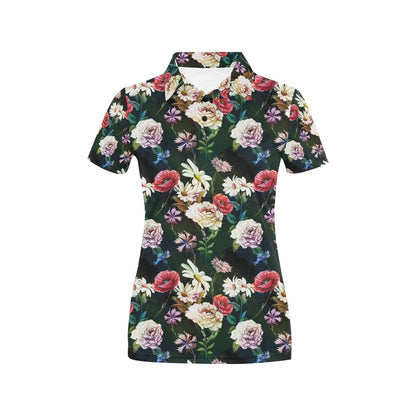 Summer Floral Print Design LKS303 Women's Polo Shirt