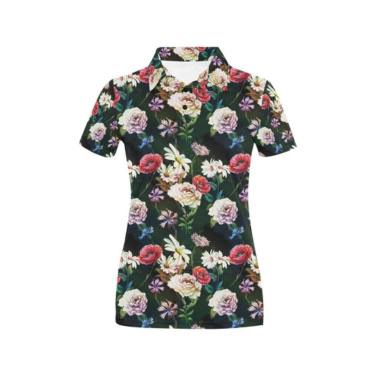 Summer Floral Print Design LKS303 Women's Polo Shirt