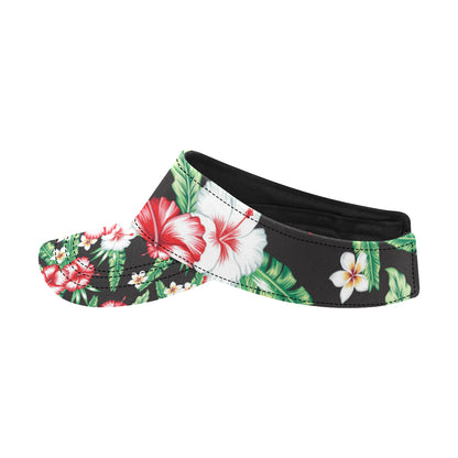 Hawaiian flower tropical leaves Unisex Sun Visor