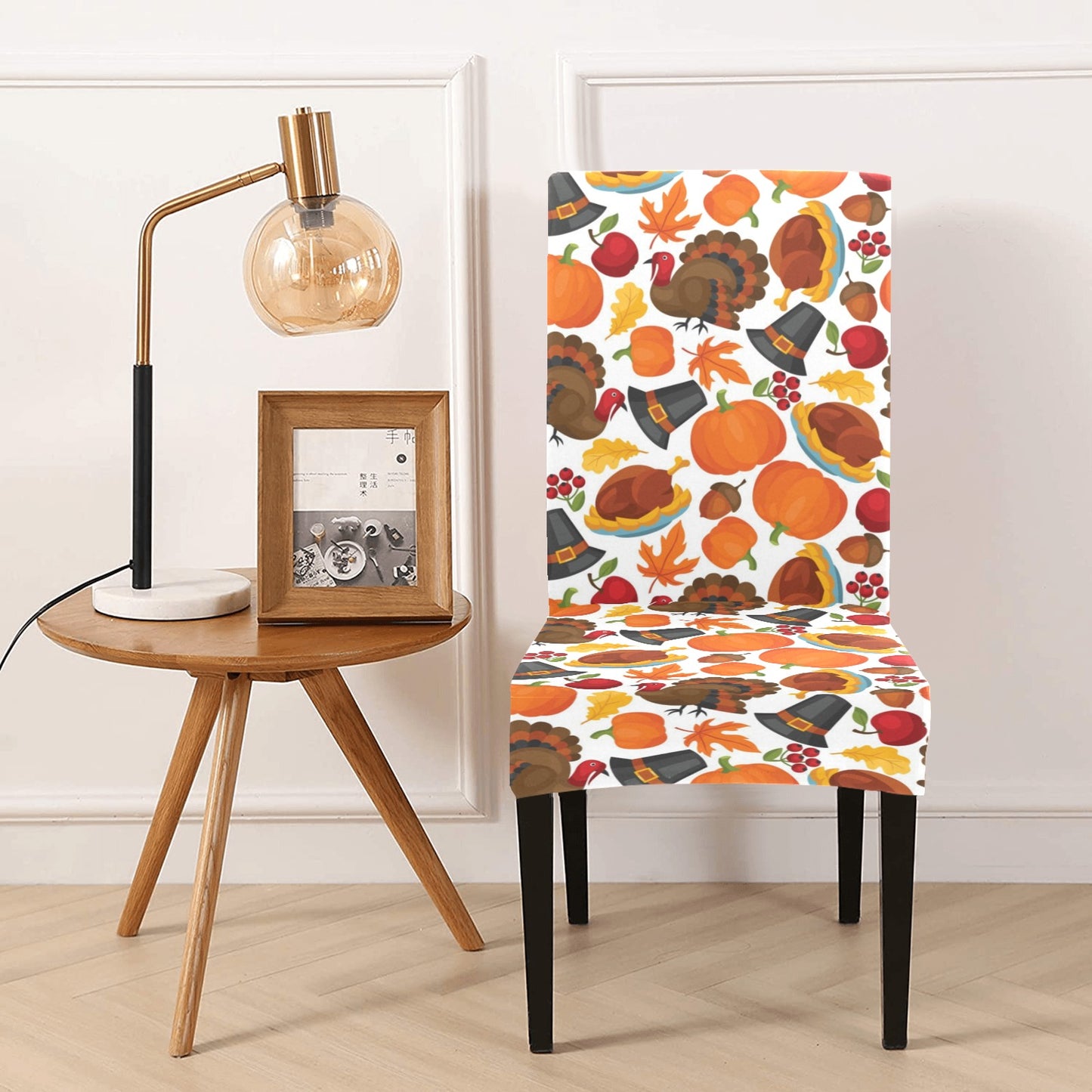 Thanksgiving Print Design LKS304 Dining Chair Slipcover