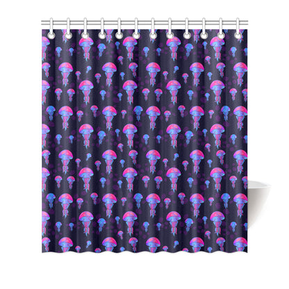 Jellyfish Neon Print Shower Curtain