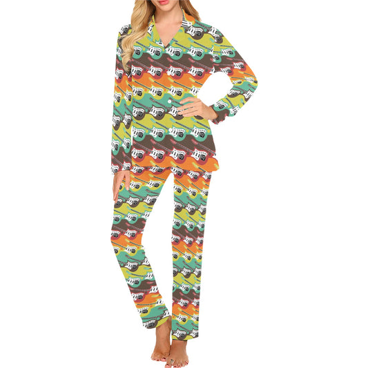 Electric Guitar Print Design LKS401 Women's Long Pajama Set