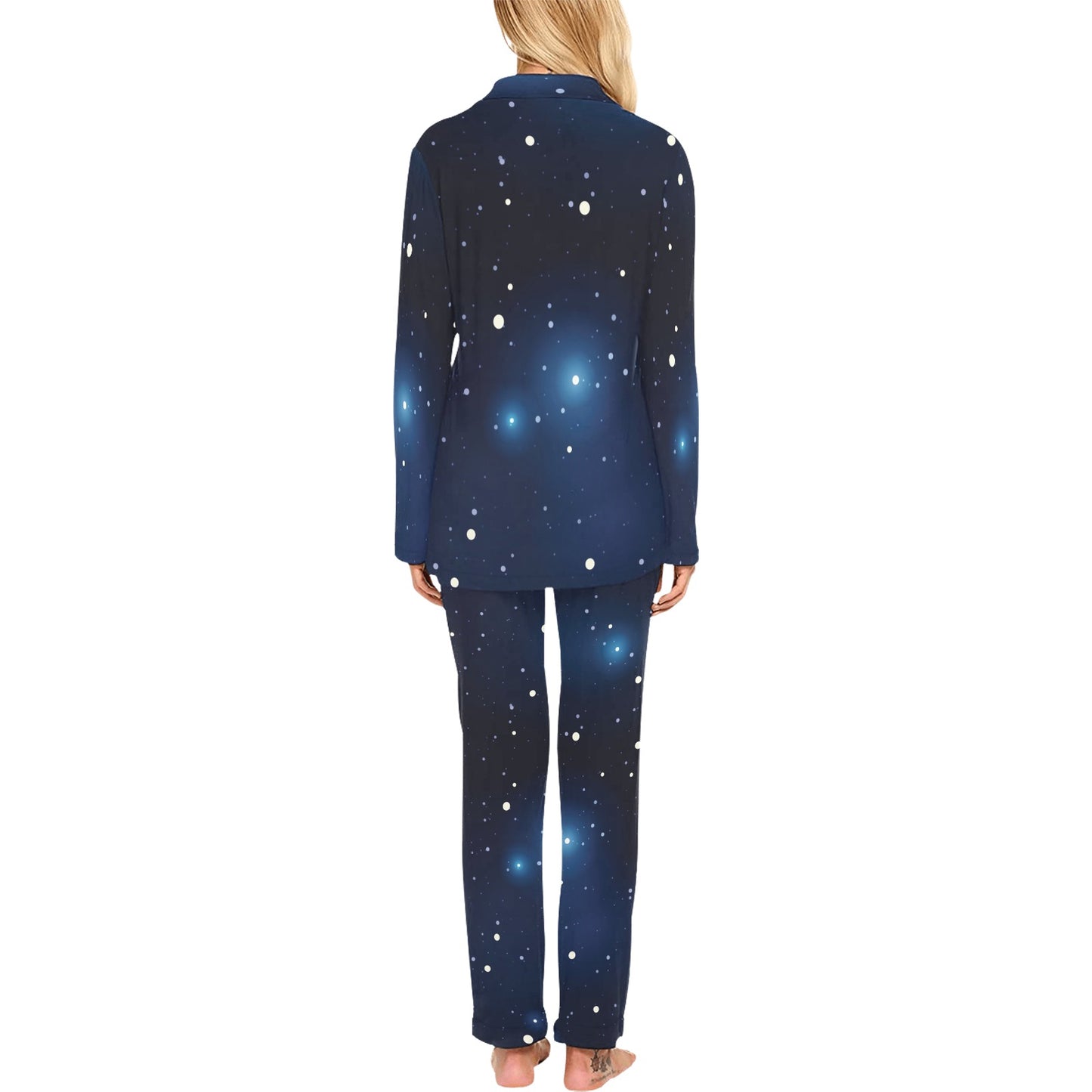 Night sky Pattern Print Design A01 Women's Long Pajama Set