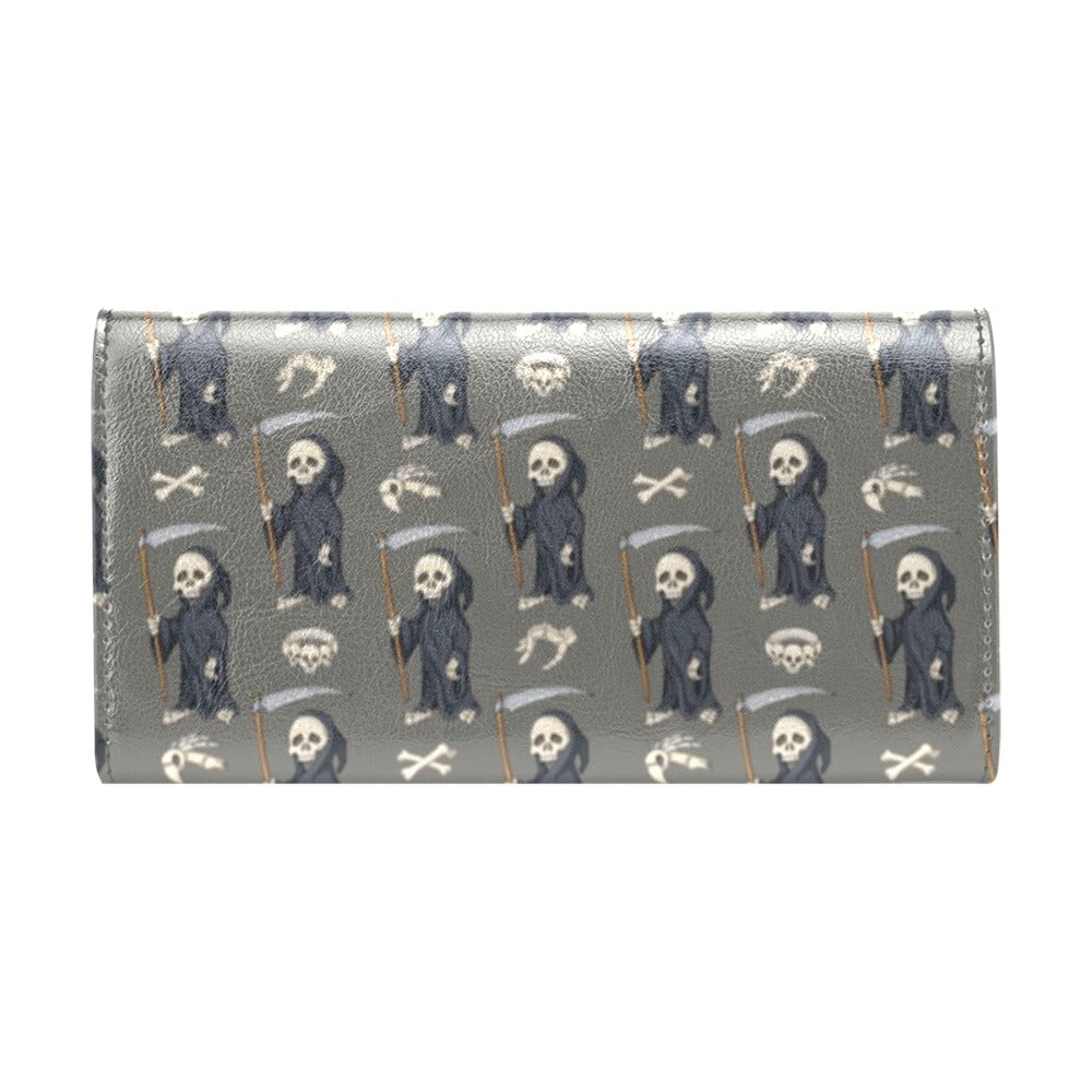 Skeleton Print Design LKS308 Women's Trifold Wallet