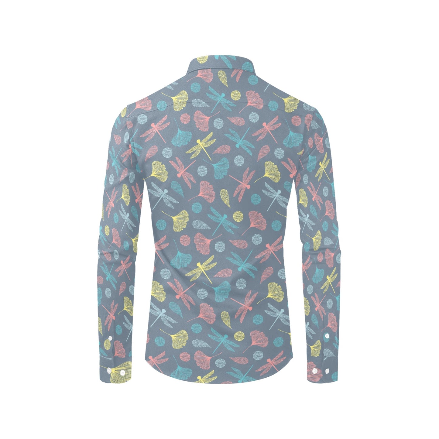 Dragonfly Print Design LKS403 Men's Long Sleeve Dress Shirt