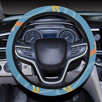 Snowboard Print Design LKS303 Steering Wheel Cover with Elastic Edge