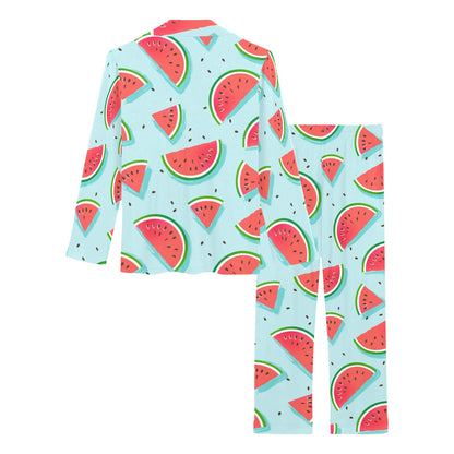 Watermelon Pattern Print Design WM03 Women's Long Pajama Set