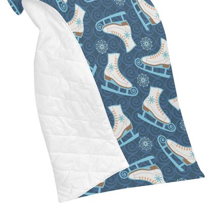 Ice Skate Pattern Print Design 01 Premium Quilt