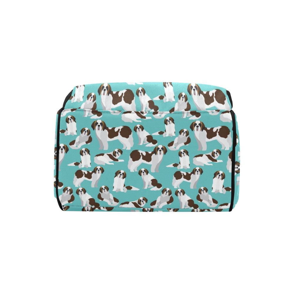 St Bernards Print Design LKS302 Diaper Bag Backpack