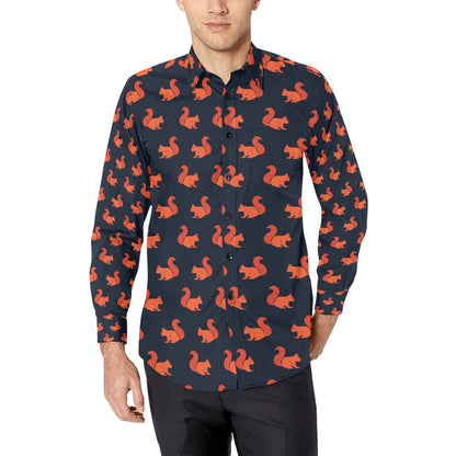 Squirrel Print Design LKS306 Men's Long Sleeve Dress Shirt