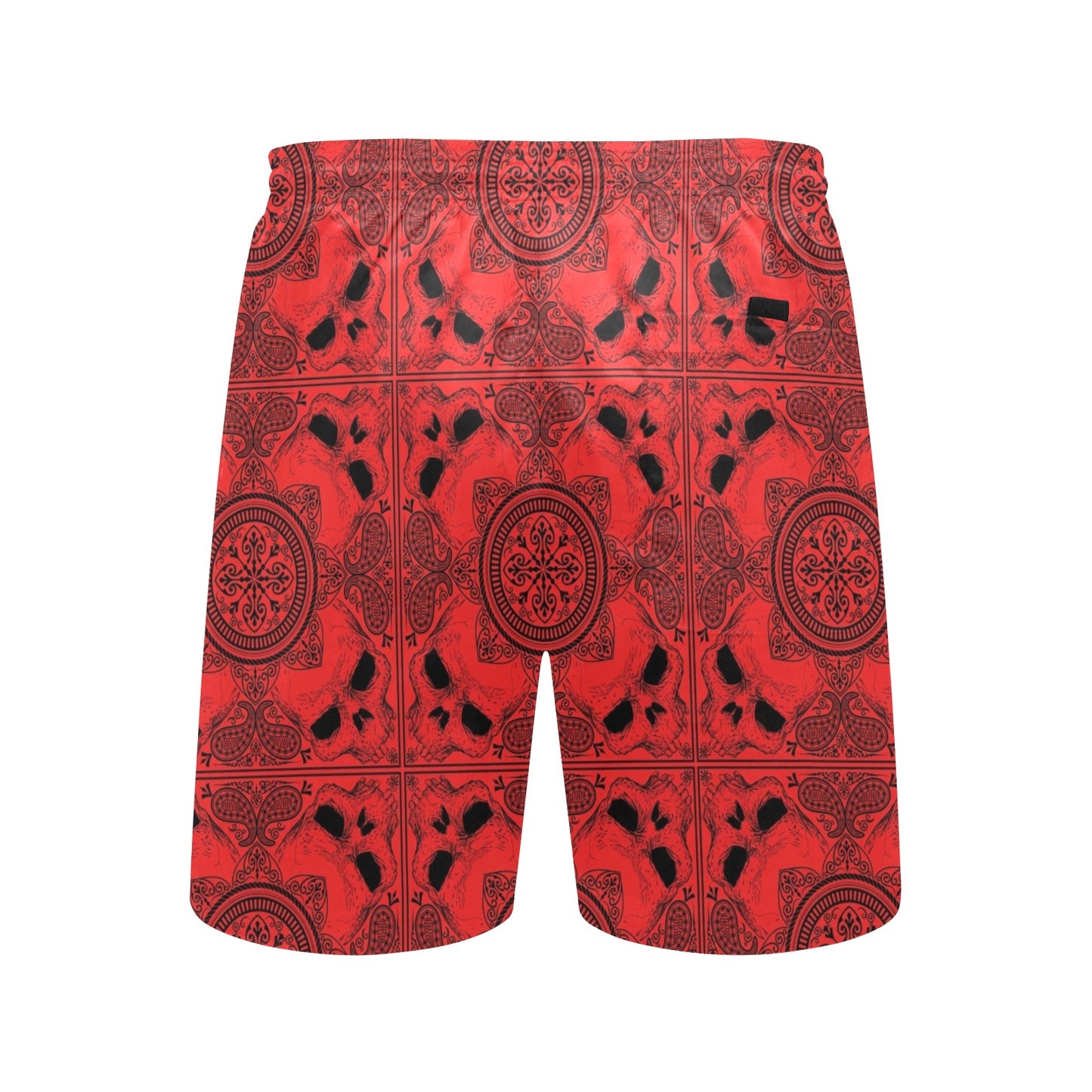 Bandana Red Print Design LKS304 Men's Swim Trunks Beach Shorts