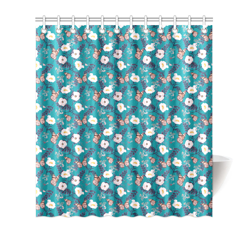 Butterfly Pattern Print Design 012 Shower Curtain