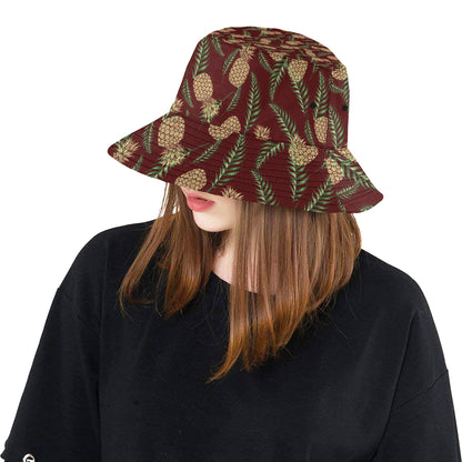 Pineapple Pattern Print Design PP013 Unisex Bucket Hat
