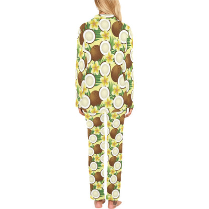 Coconut Pattern Print Design CN02 Women's Long Pajama Set