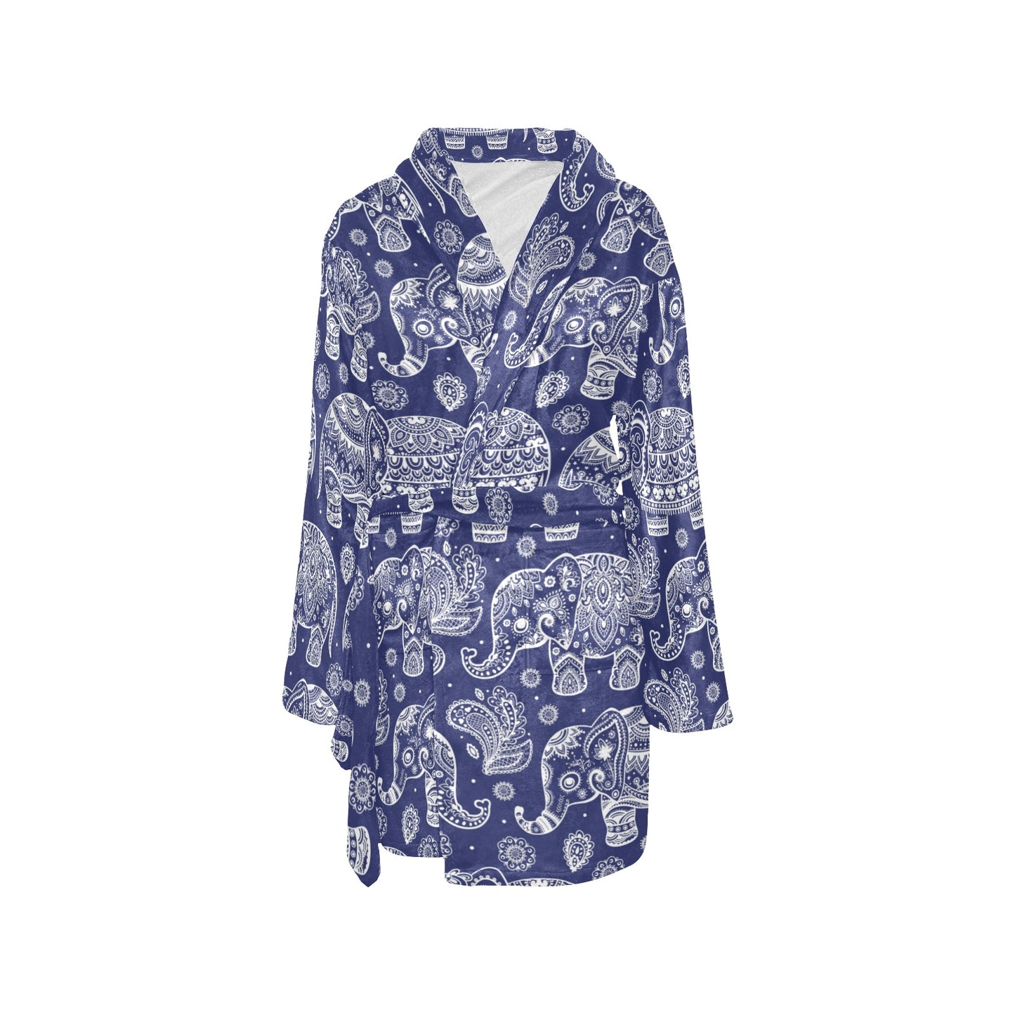 White Elephant Mandala Women's Fleece Robe