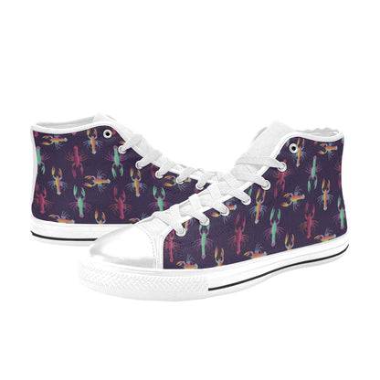 Lobster Print Design LKS402 Men's High Top Canvas Shoes