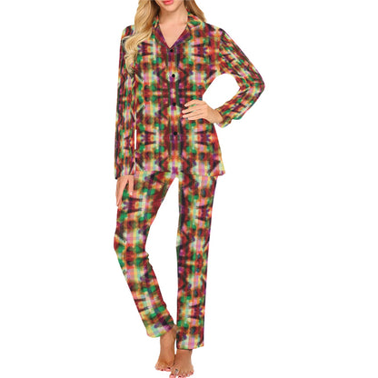 Tie Dye Print Design LKS301 Women's Long Pajama Set