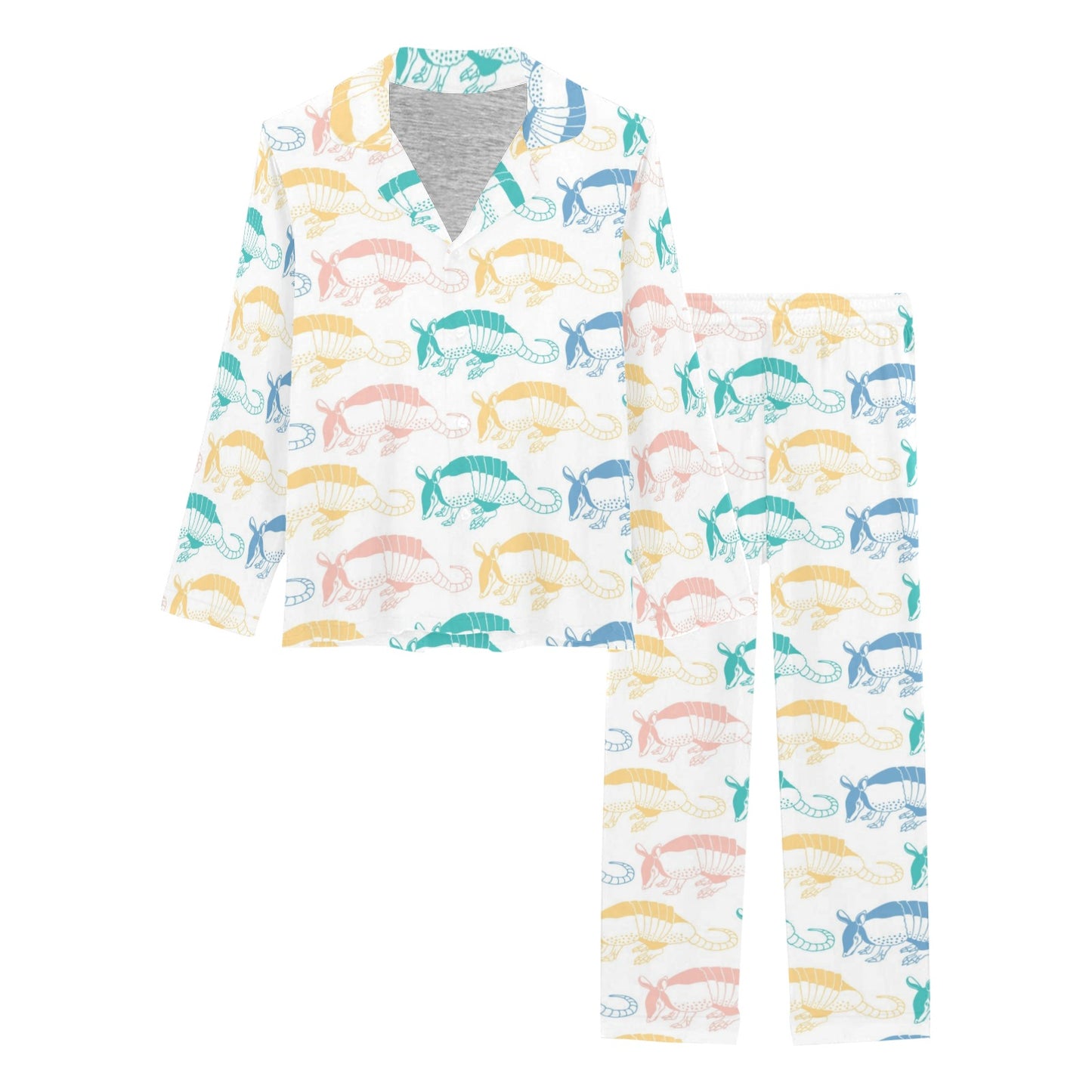 Armadillo Pattern Print Design 05 Women's Long Pajama Set
