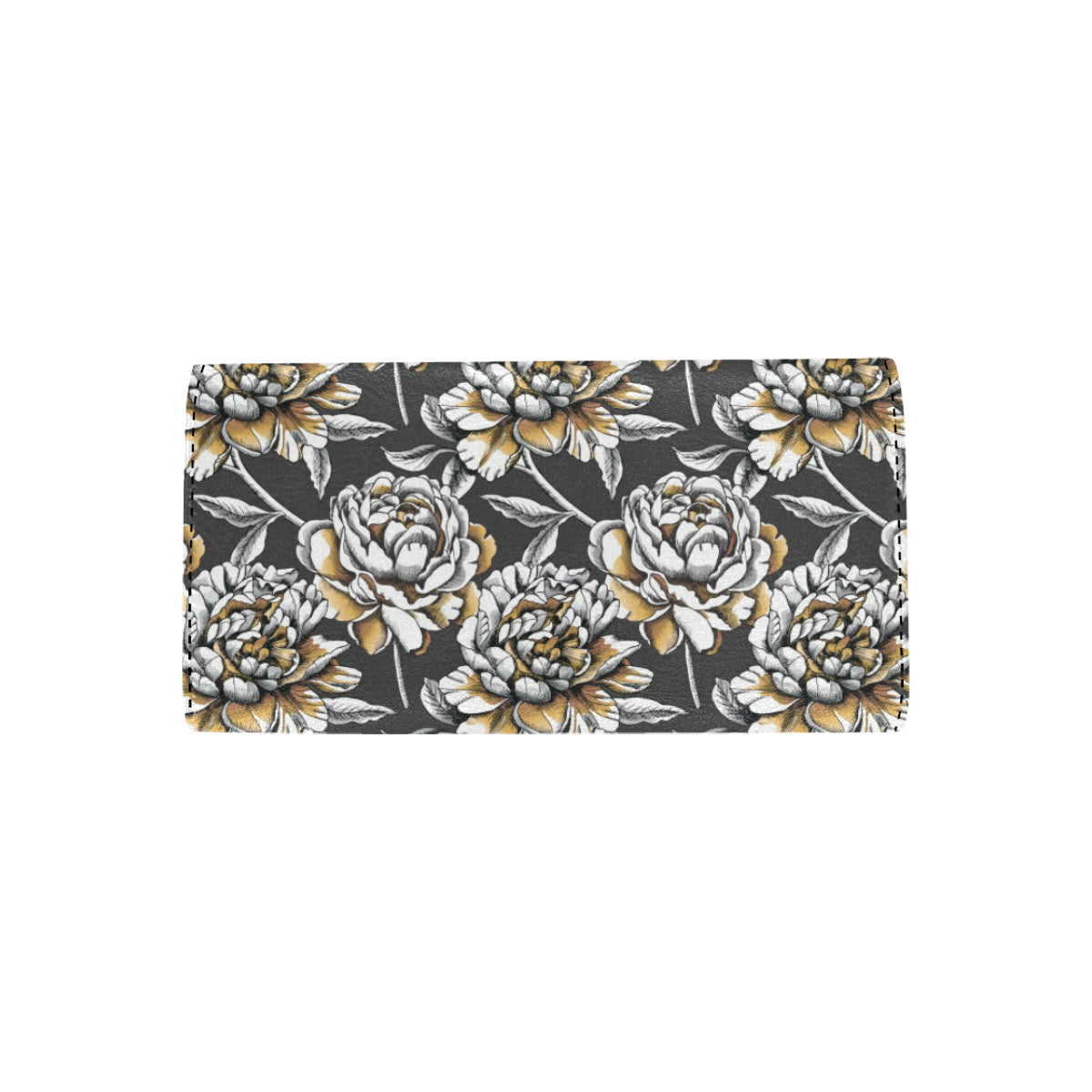 Peony Pattern Print Design PE06 Women's Trifold Wallet