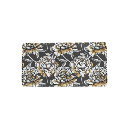 Peony Pattern Print Design PE06 Women's Trifold Wallet