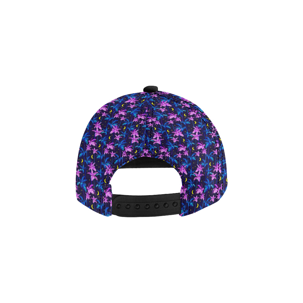 Palm Tree Night Scene Design Print Snapback Cap