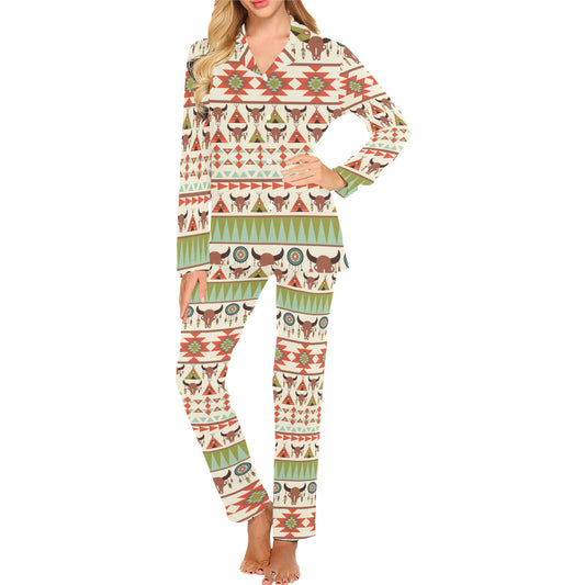 American indian Ethnic Pattern Women's Long Pajama Set