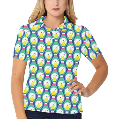 Bowling Pattern Print Design 04 Women's Polo Shirt