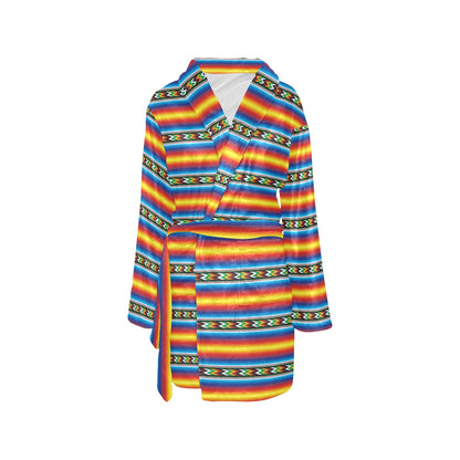 Mexican Blanket ZigZag Print Pattern Women's Fleece Robe