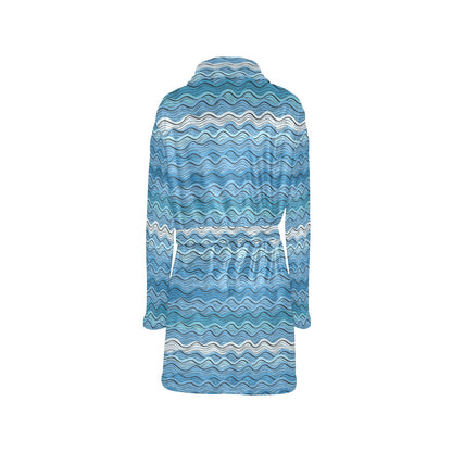 Wave Print Design LKS301 Women's Fleece Robe