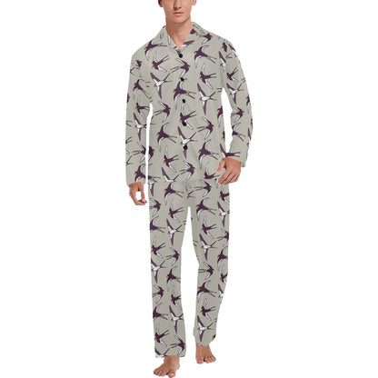 Swallow Bird Pattern Print Design 03 Men's Long Pajama Set