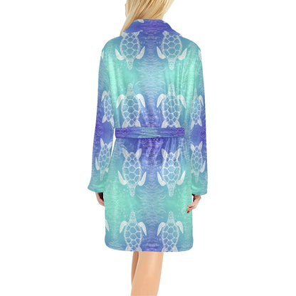 Sea Turtle Draw Women's Fleece Robe