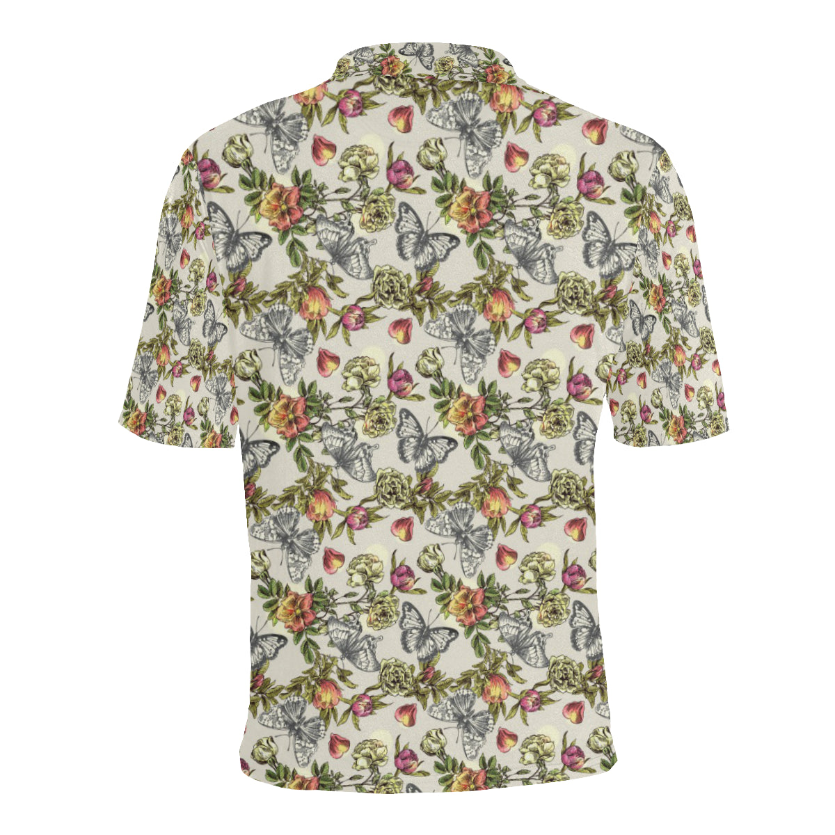 Butterfly Flower Pattern Print Design 06 Men Polo Shirt