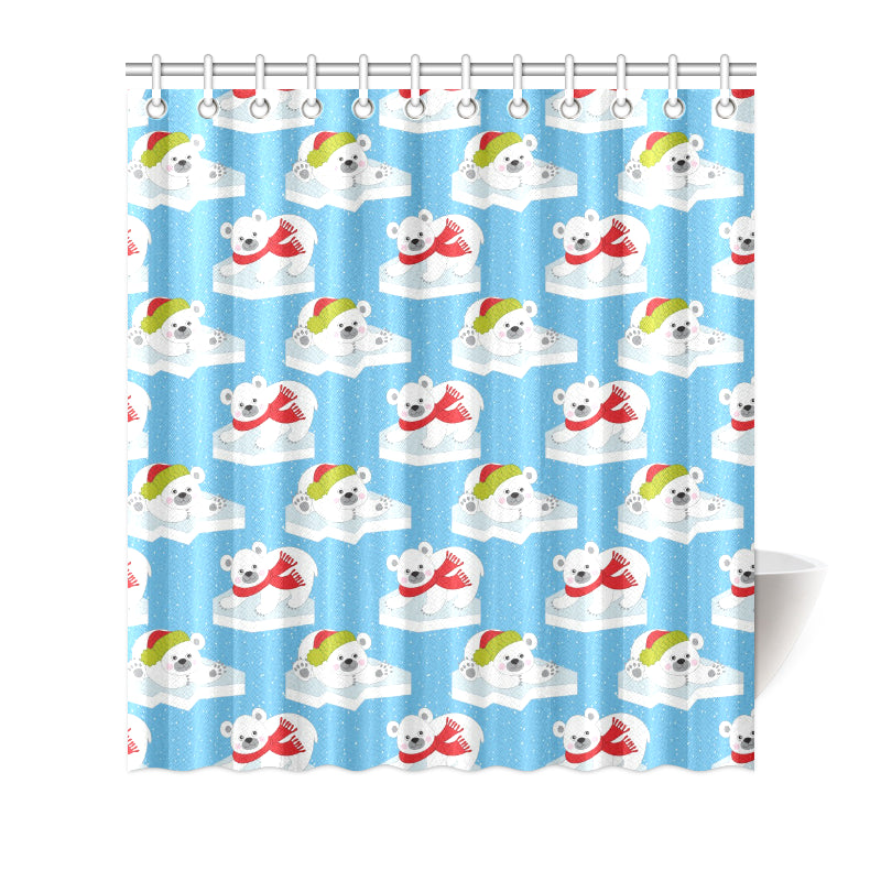 Polar Bear Pattern Print Design PB06 Shower Curtain