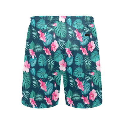 Summer Floral Print Design LKS301 Men's Swim Trunks Beach Shorts