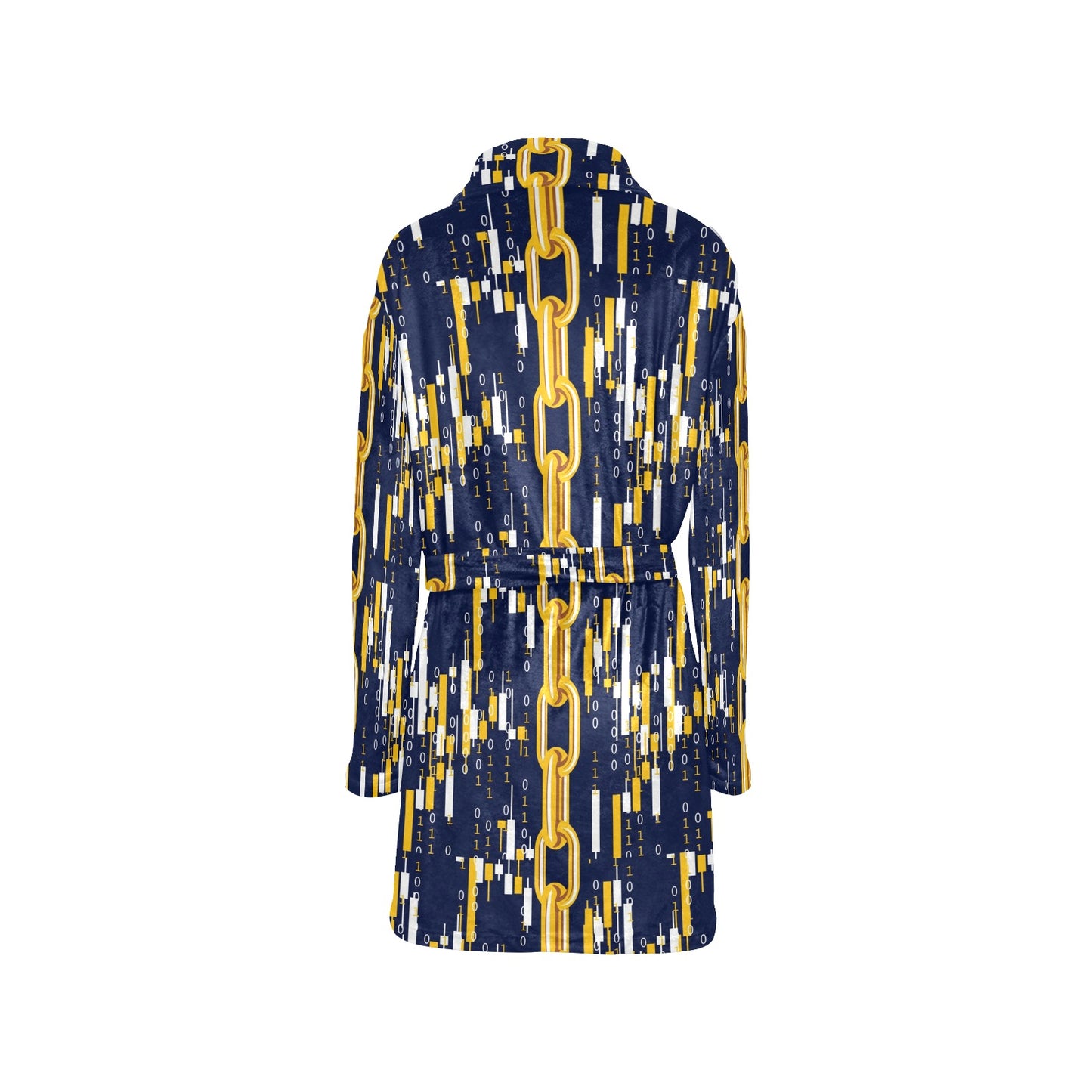 Cryptocurrency Chain Pattern Print Design 03 Women's Fleece Robe