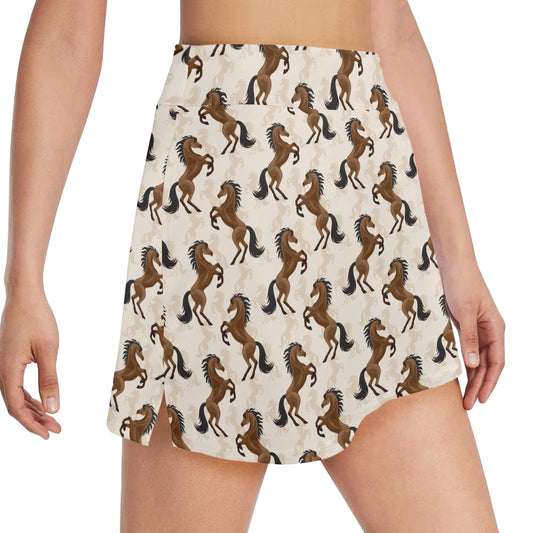 Horse Print Design LKS308 17" Golf & Pickleball Skort with Pockets