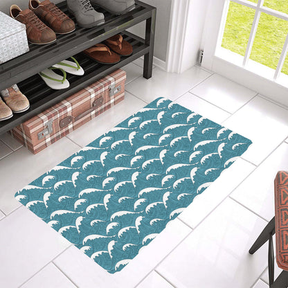 Surf Wave Tribal Design Rubber Doormat