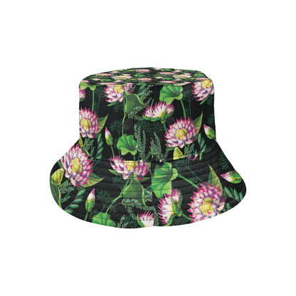 Water Lily Pattern Print Design WL010 Unisex Bucket Hat