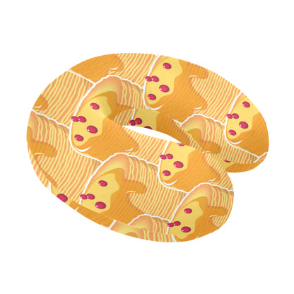 Pancake Pattern Print Design A04 U-Shaped Travel Neck Pillow