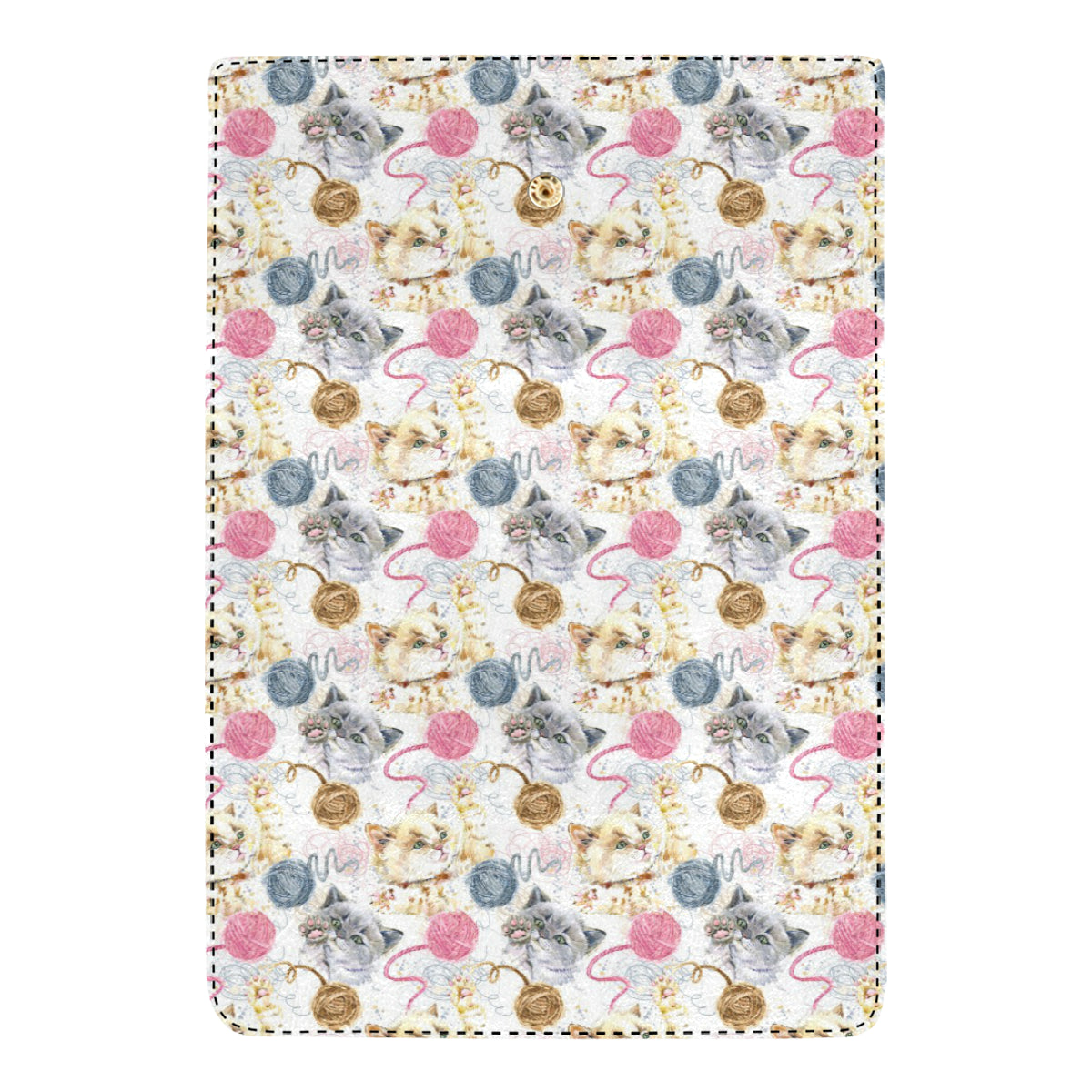 Cat Playing Yarn Pattern Print Design 07 Women's Trifold Wallet
