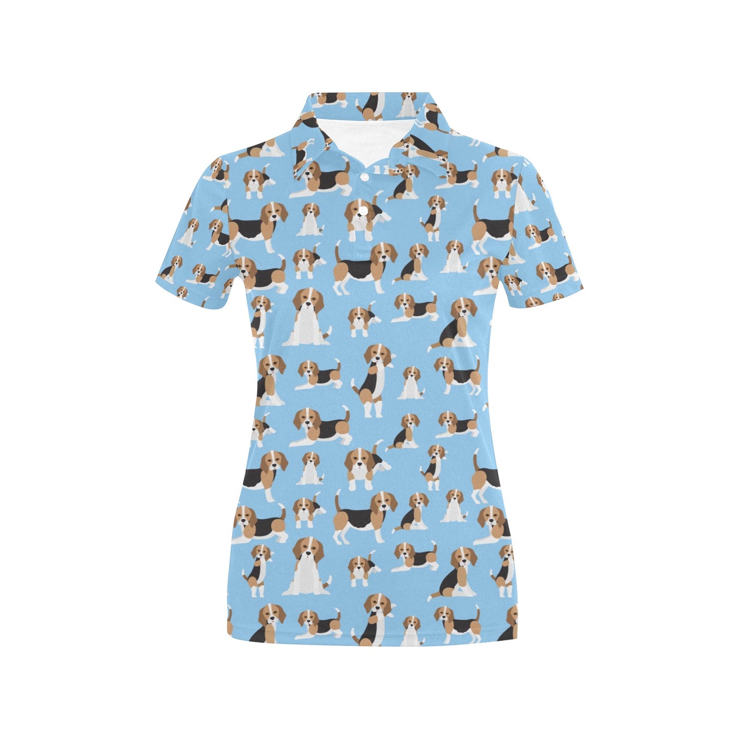Beagle Pattern Print Design 03 Women's Polo Shirt