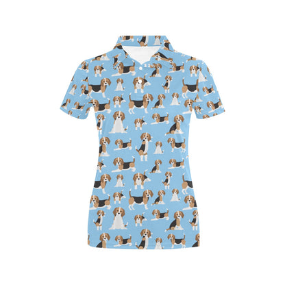 Beagle Pattern Print Design 03 Women's Polo Shirt