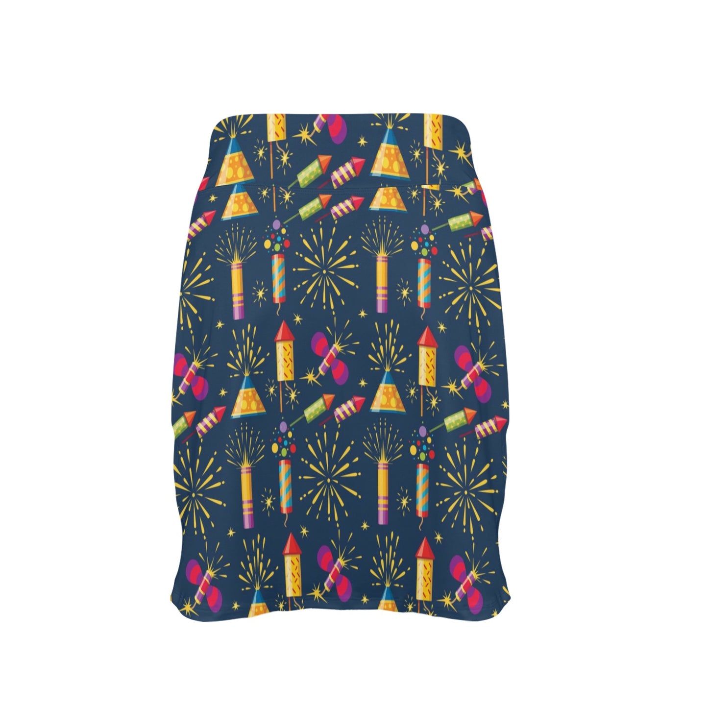 Firework Sparkling Rockets Print Design LKS306 17" Golf & Pickleball Skort with Pockets