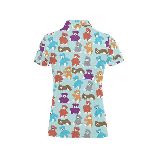 Bear Cute Pattern Print Design 03 Women's Polo Shirt