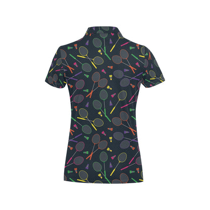 Badminton Pattern Print Design 04 Women's Polo Shirt